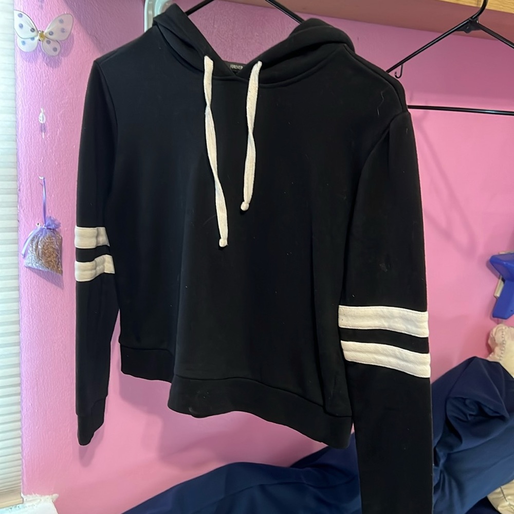 F21 Cropped Varsity Hoodie